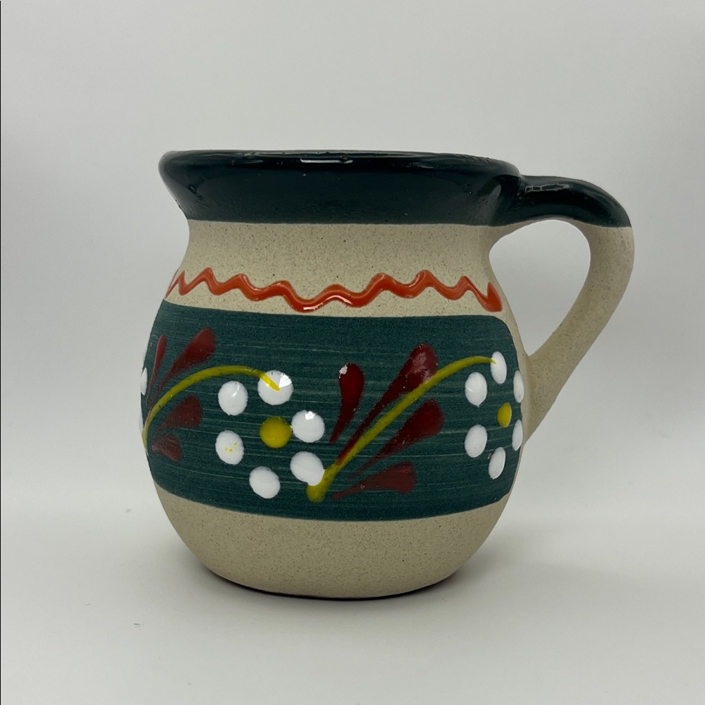 Hand-Painted Mexican clay Mugs with Floral Design